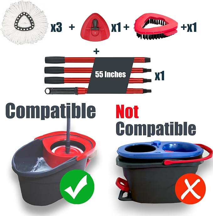 Mop Head Replacement for Ocedar: Spin Mop Heads Refill Compatible - Image 2