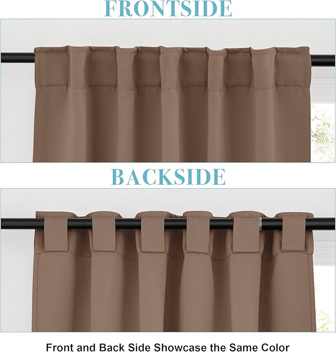RYB HOME Blackout Curtains 80 inches Long Thermal Insulating Large Window - Image 3