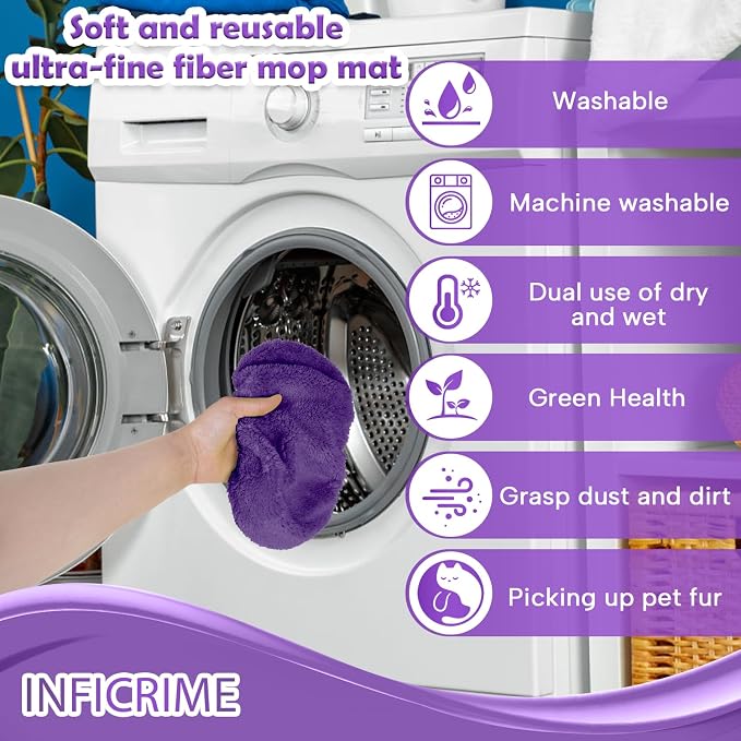 6 Pack Reusable Microfiber Mop Pads Compatible - Image 4