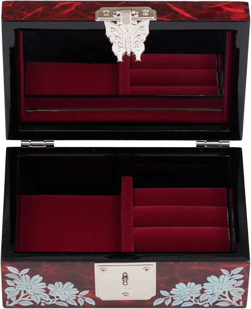 MADDesign Mother of Pearl Ring Earring Jewelry Box Peacock Design