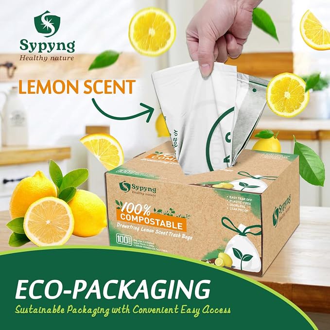 Compostable Kitchen Waste Trash Bags 3-4 Gallon Heavy Duty 100% Biodegradable - Image 2