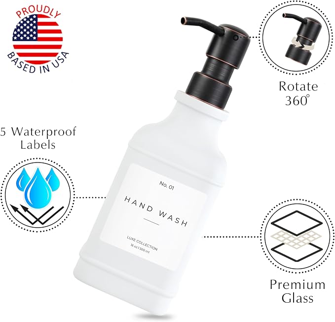 Emerson Essentials Soap Dispenser, Dish Soap Dispenser, Farmhouse Bottles - Image 3