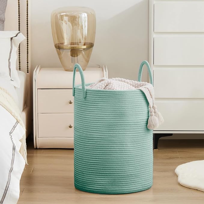 YOUDENOVA Laundry Hamper Basket, Woven 58L Tall Laundry Basket - Image 5