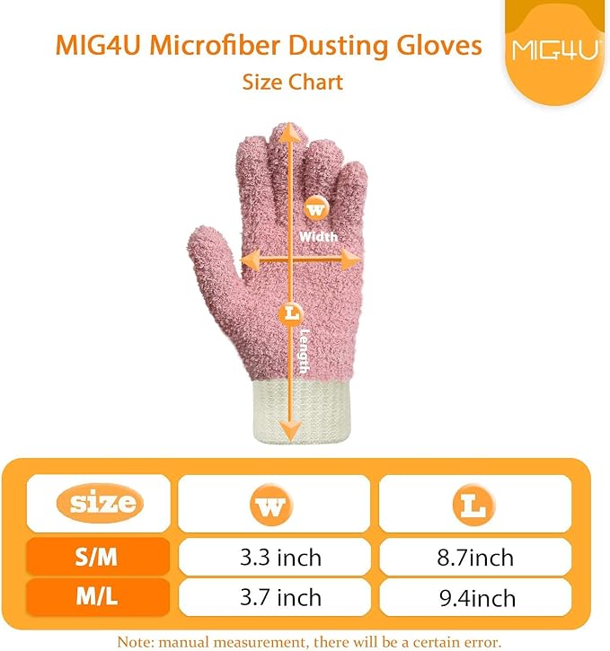 MIG4U 3 Pairs Microfiber Dusting Gloves, House Cleaning Glove - Image 7
