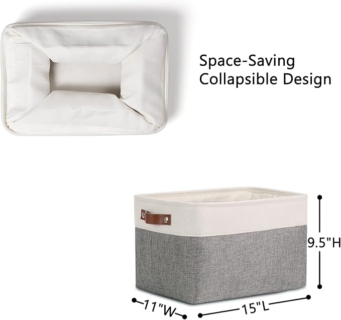 DULLEMELO Storage Baskets for Organizing, Rectangular Fabric Storage Bins - Image 4