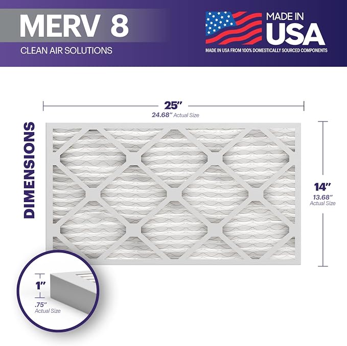 BNX TruFilter 14x25x1 Air Filter MERV 8 - Image 2