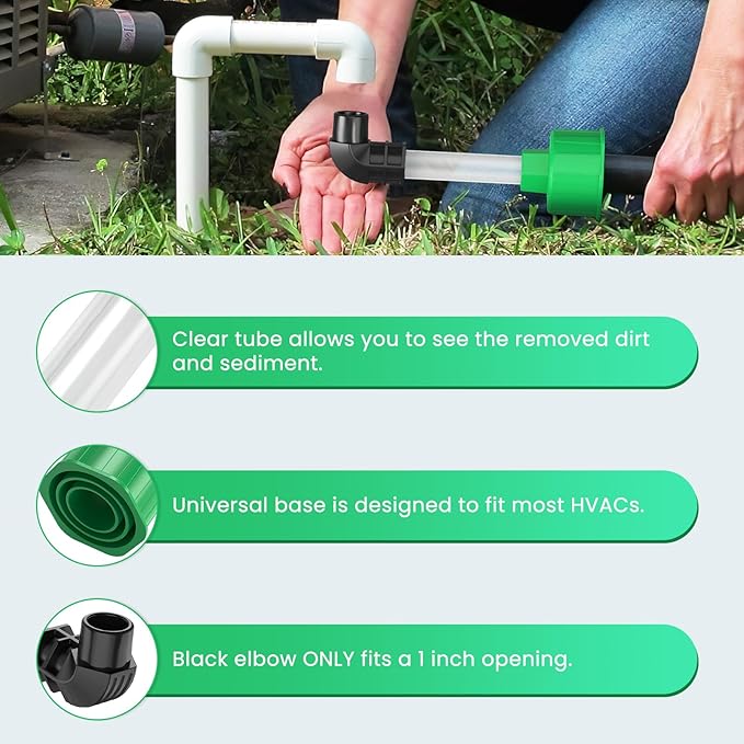AC Drain Line Unclogger, HVAC to PVC Pipe AC Drain Line Cleaner Tool, A/C - Image 2