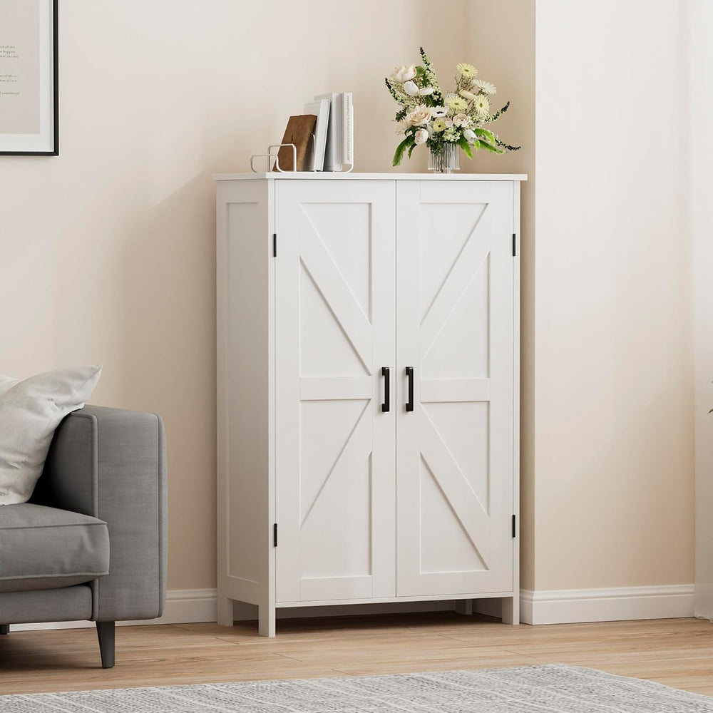 Homleke 43.3" H Farmhouse Bathroom Storage Cabinet with Adjustable Shelves