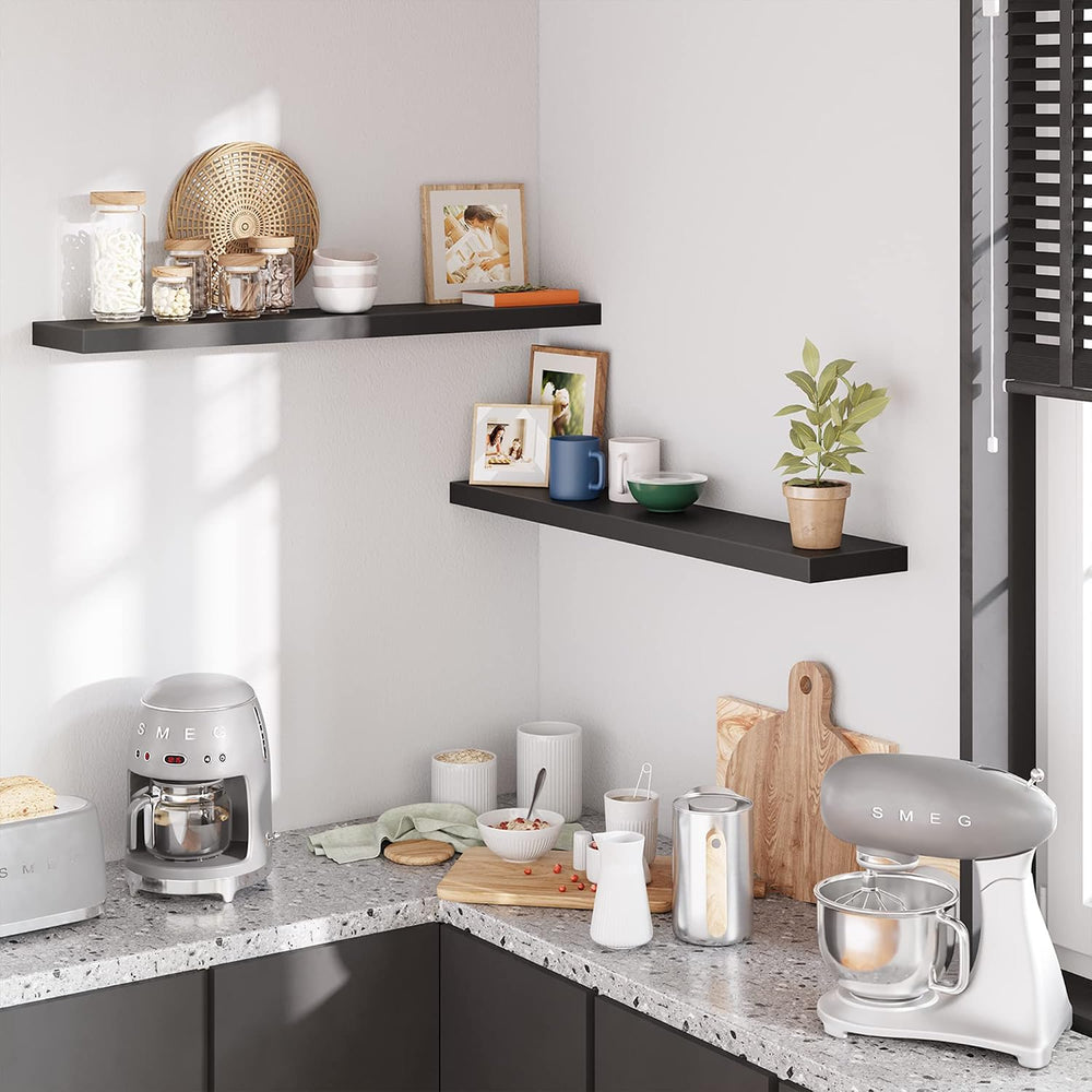 BAMEOS Floating Shelves,40 x 8 Floating Wall Shelves – Extra-Wide Display She...