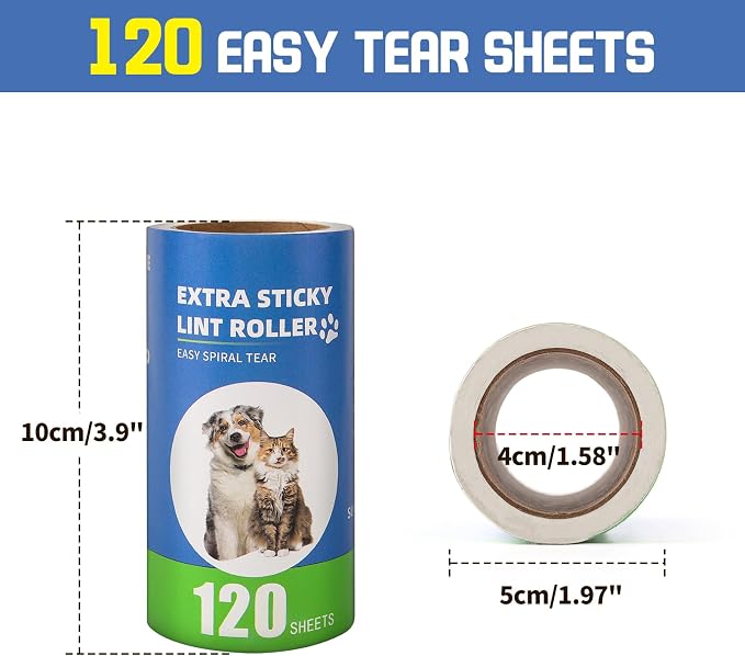 Extra Sticky Lint Roller Refills 6 Pack fit 3.8"-4" Standard Size Lint Roller - Image 2
