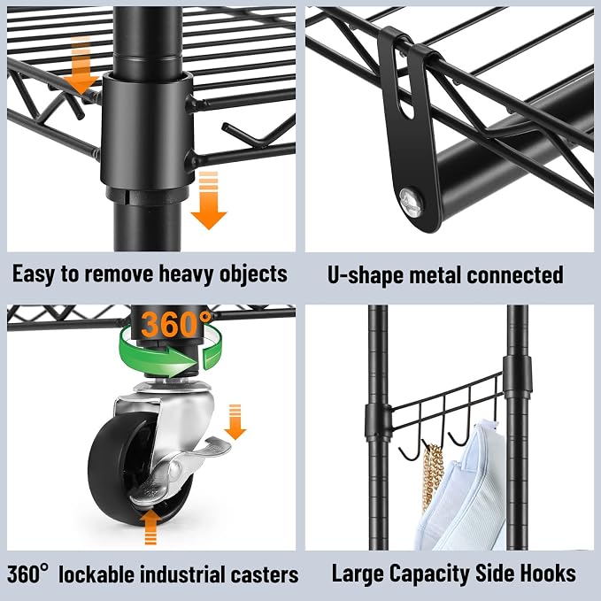 Homdox Rolling Garment Rack - Image 8