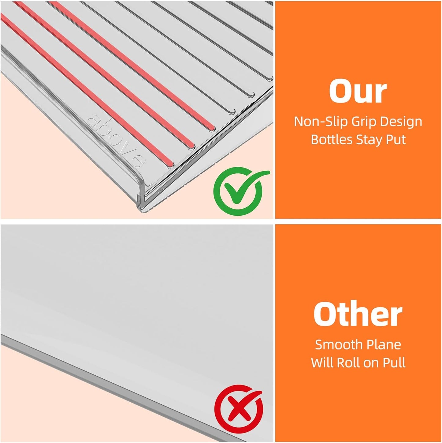 MUDEELA Clear Spice Drawer Organizer, 3 Tier- 2 Set (6 Packs) | Expandable From 11" to 22", (Jars not included), Kitchen Seasoning Organizers and Storage for Drawer