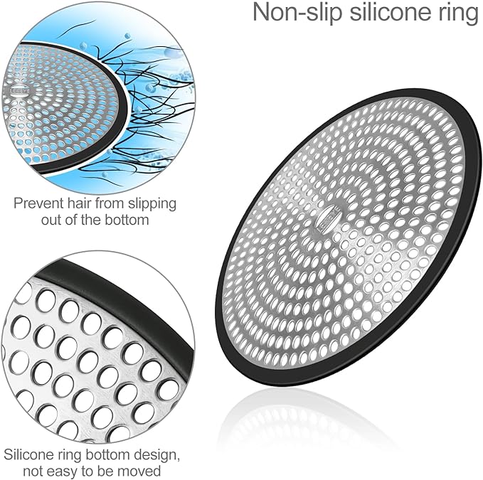 LEKEYE Shower Drain Hair Catcher | Strainer | Shower Stall Drain Cover | - Image 5