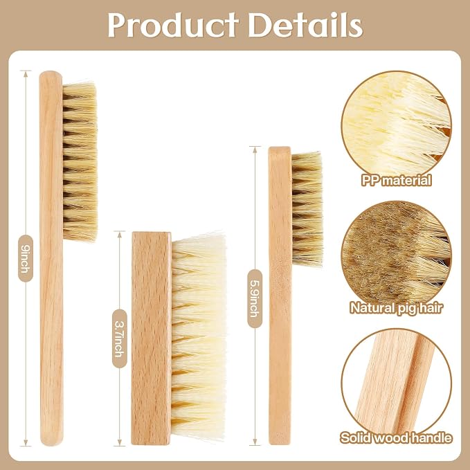 3 Pcs Wood Laundry Stain Brush Stain Remover Brushes - Image 2