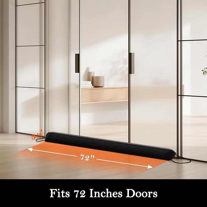 Sunolga 72" Door Draft Stopper Blocks Hot and Cold Air - Image 2