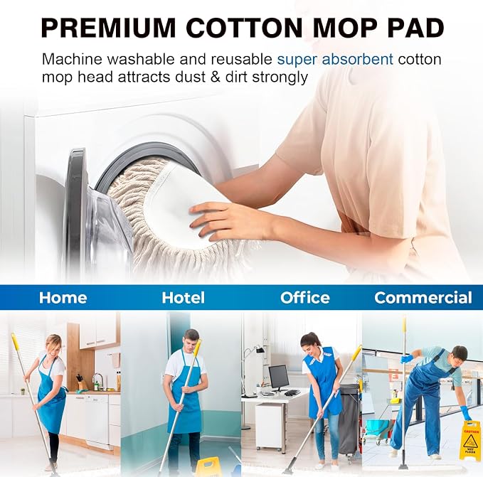 Commercial Dust Mop & Floor Sweeper，48" Industrial Dry Mop - Image 5
