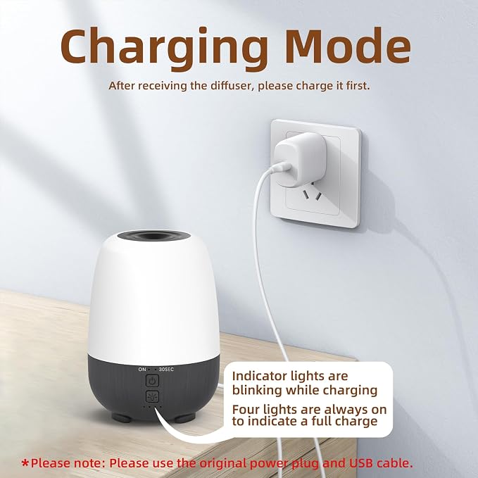 150ML Rechargeable Battery Operated Essential Oil Diffuser, Portable Cordless - Image 3