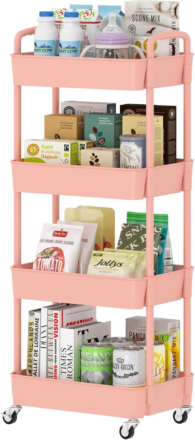 Sywhitta 4-Tier Plastic Rolling Utility Cart by haseverythingyouneed