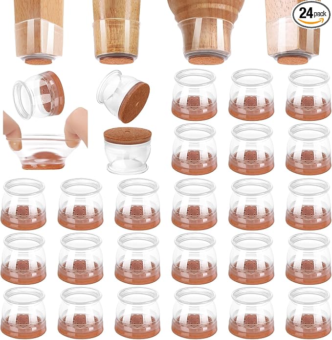 CHUNZEXI 24 Pack Chair Leg Floor Protectors by CHUNZEXI