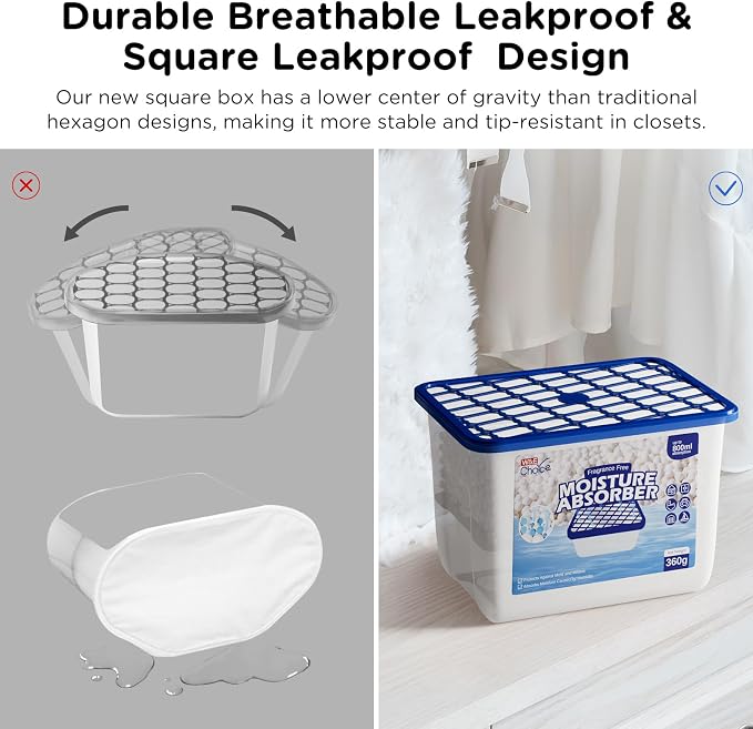 W&E Choice Moisture Absorbers, Fragrance-Free Dehumidifier Boxes - Image 4
