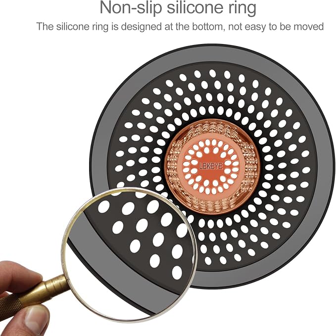 LEKEYE Shower Drain Hair Catcher/Bathroom Drain Cover/Bathtub Drain - Image 4