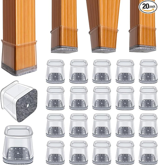 BUMACO Chair Leg Floor Protectors Square Chair Leg Protectors by BUMACO