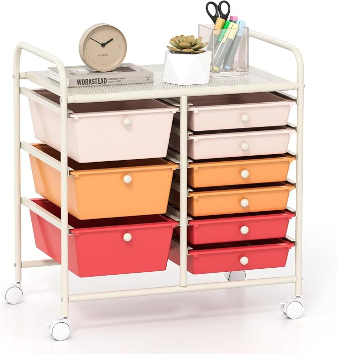 GOFLAME 9-Drawer Rolling Storage Cart, Mobile Utility Cart by GOFLAME