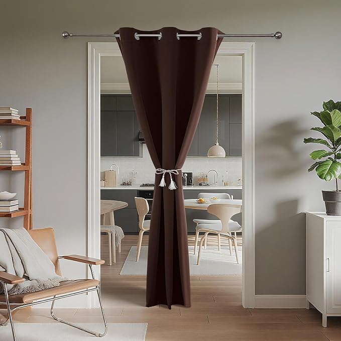 Joydeco Blackout Door Curtain for Doorway Privacy 78 Inches Long, Grommet - Image 2