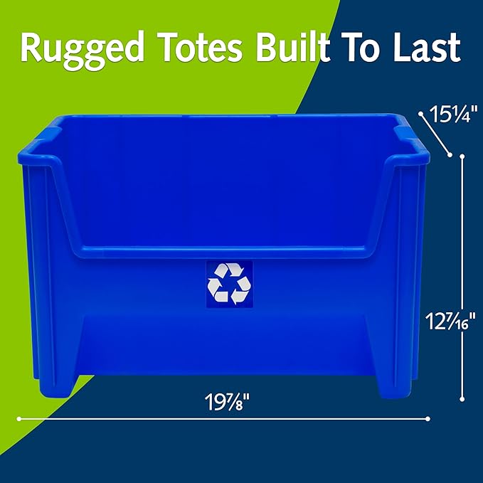 Commercial Industrial Heavy Duty Stackable Open-Front Recycling Bin Box - Image 5