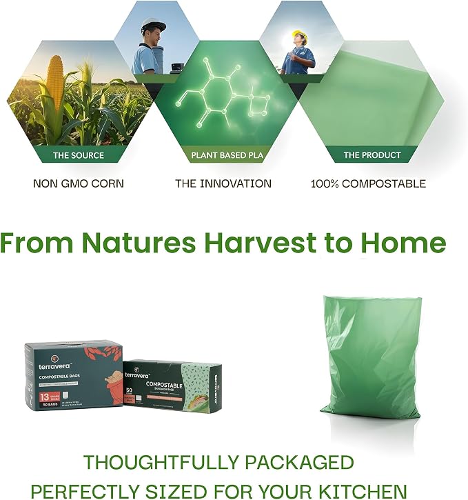 Compostable Trash Bags Bin Liners | BPI & OK Home Certified ASTM D6400 - Image 5