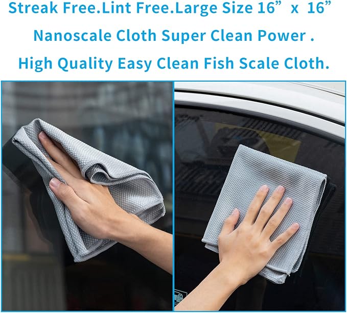 Easy Clean Fish Scale Nanoscale Cleaning Cloth, Streak Free Microfiber Glass - Image 2