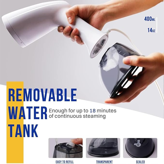 Steamer for Clothes 1350W, Clothes Steamer for Home, Upgraded 400ML Large - Image 8
