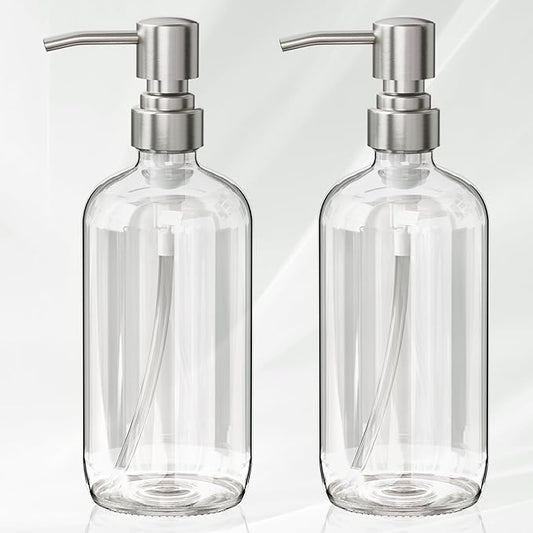 AmazerBath Soap Dispenser, 2 Pack Glass Soap Dispenser by AmazerBath