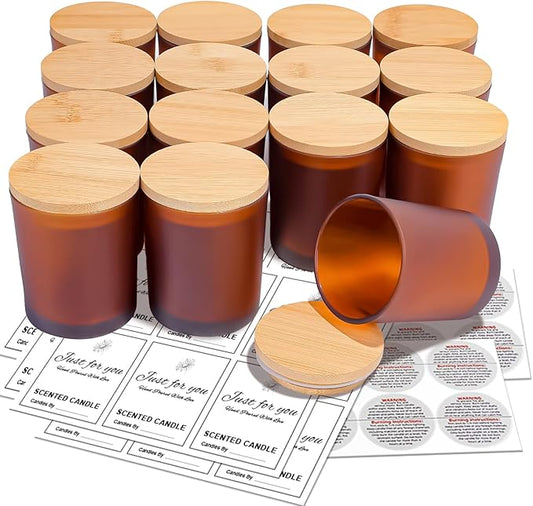 CONNOO 15-Pack 7oz Fall Amber Candle Jars by CONNOO