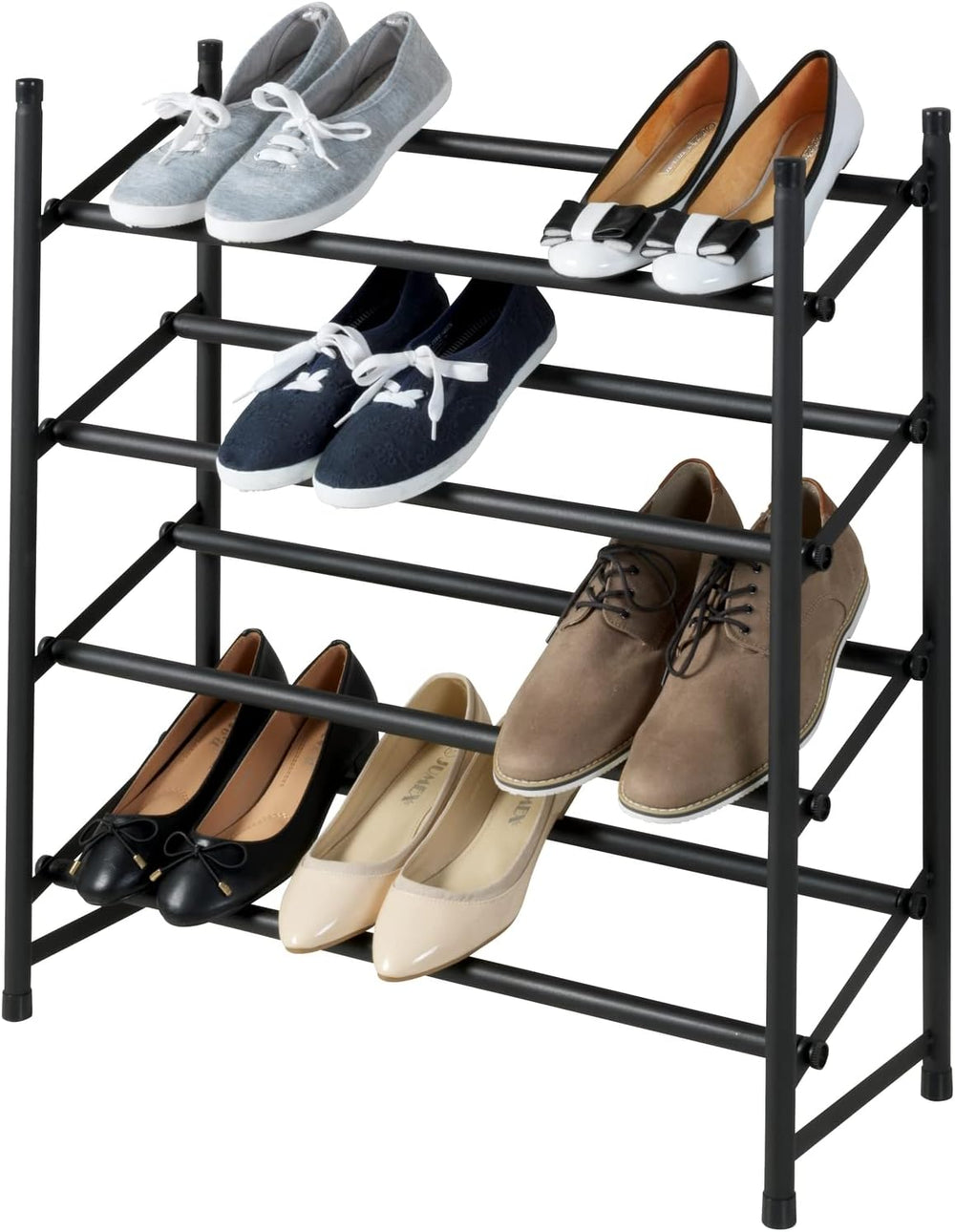 WENKO Anti-Slip Shoe Rack Hero Extendable Shoe Storage for 24 Pairs of Shoes,...