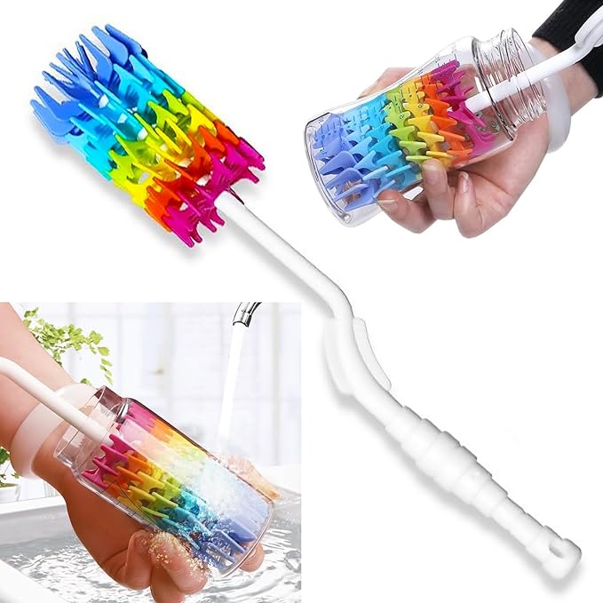 Rayhee Bottle Brush Cleaner-Baby Milk Bottle Cleaner Soft Silicone Bottle by Rayhee