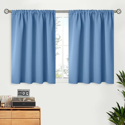 BGment Denim Blue Blackout Curtains 36 Inches Long by BGment