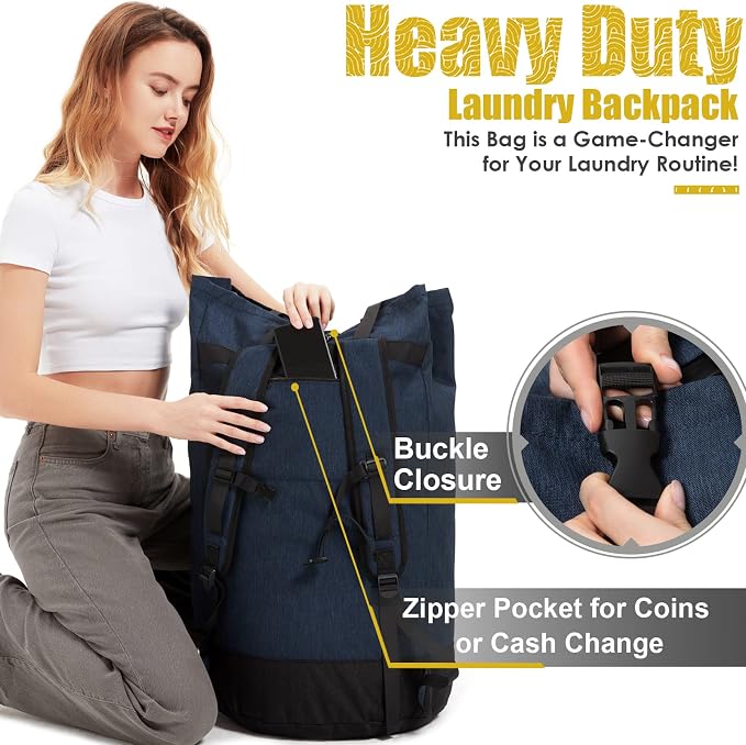 Laundry Bag Backpack Extra Large, Heavy Duty Laundry Bag - Image 5