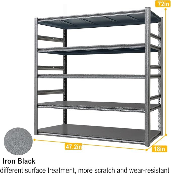 Storage Shelf 5-Tier Garage Shelving, Industrial Shelving - Image 3