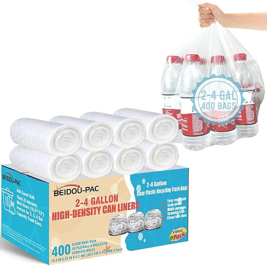 2-4 Gallon Trash Bags, Small Multi-purpose Garbage Bags by BEIDOU-PAC