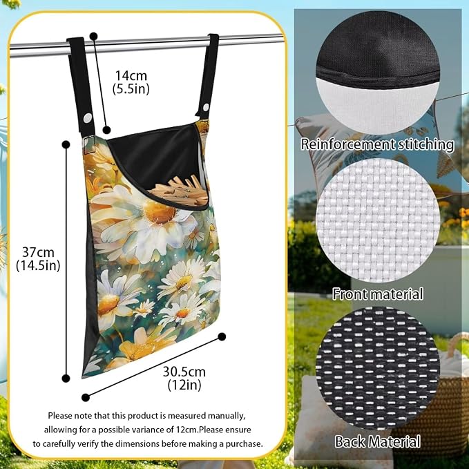 Daisy Clothespin Organizer Bag Shell Beach Clothespin Bags - Image 6
