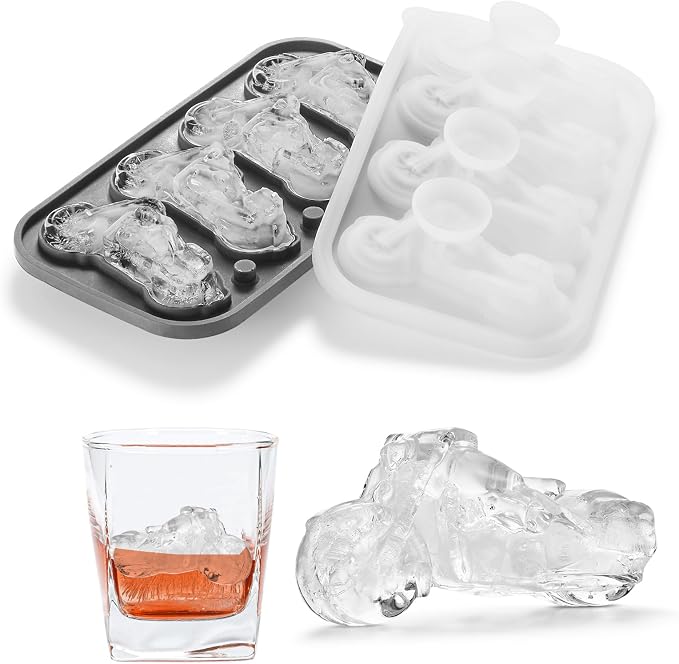 Nax Caki 3D Motorcycle Ice Cube Tray, Large Silicone Fun Shapes Ice Cube Mold by NAXCAKI