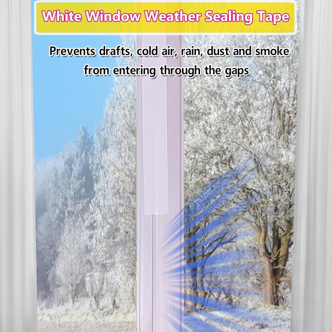 White Window Weather Sealing Tape 2Inch X 65Ft, Window AC Seal Air Conditioner - Image 8