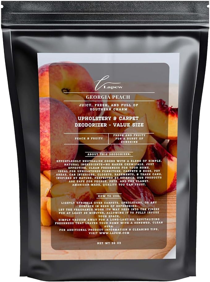 Georgia Peach Carpet Freshener Powder Refill 36 oz | Powerful Odor Eliminator by Lapew