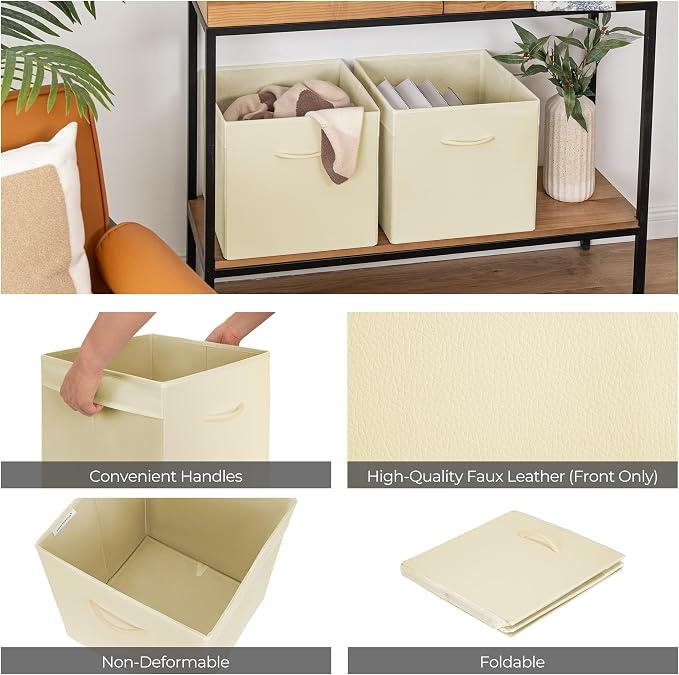 StorageWorks Beige Storage Cubes, 13x13 Storage Cube Bins - Image 5