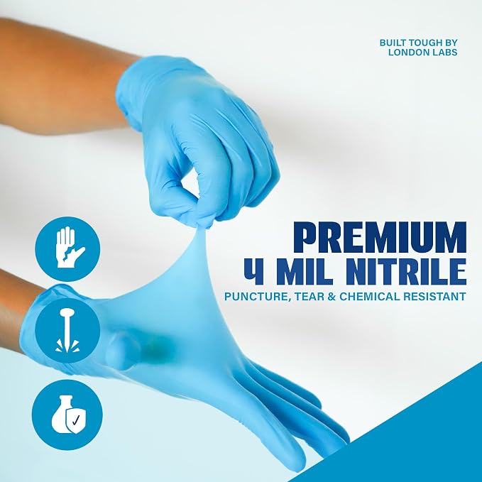 Synsafe 4 Mil - Blue Nitrile Exam Gloves –Disposable Latex Free & Powder Free – - Image 2