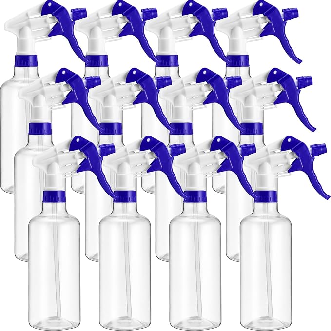 Eccliy 12 Pcs 16 Oz Plastic Spray Bottle, Adjustable Empty Reusable Sprayer by Eccliy