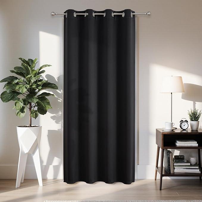Joydeco Blackout Door Curtain for Doorway Privacy 78 Inches Long, Grommet by JOYDECO