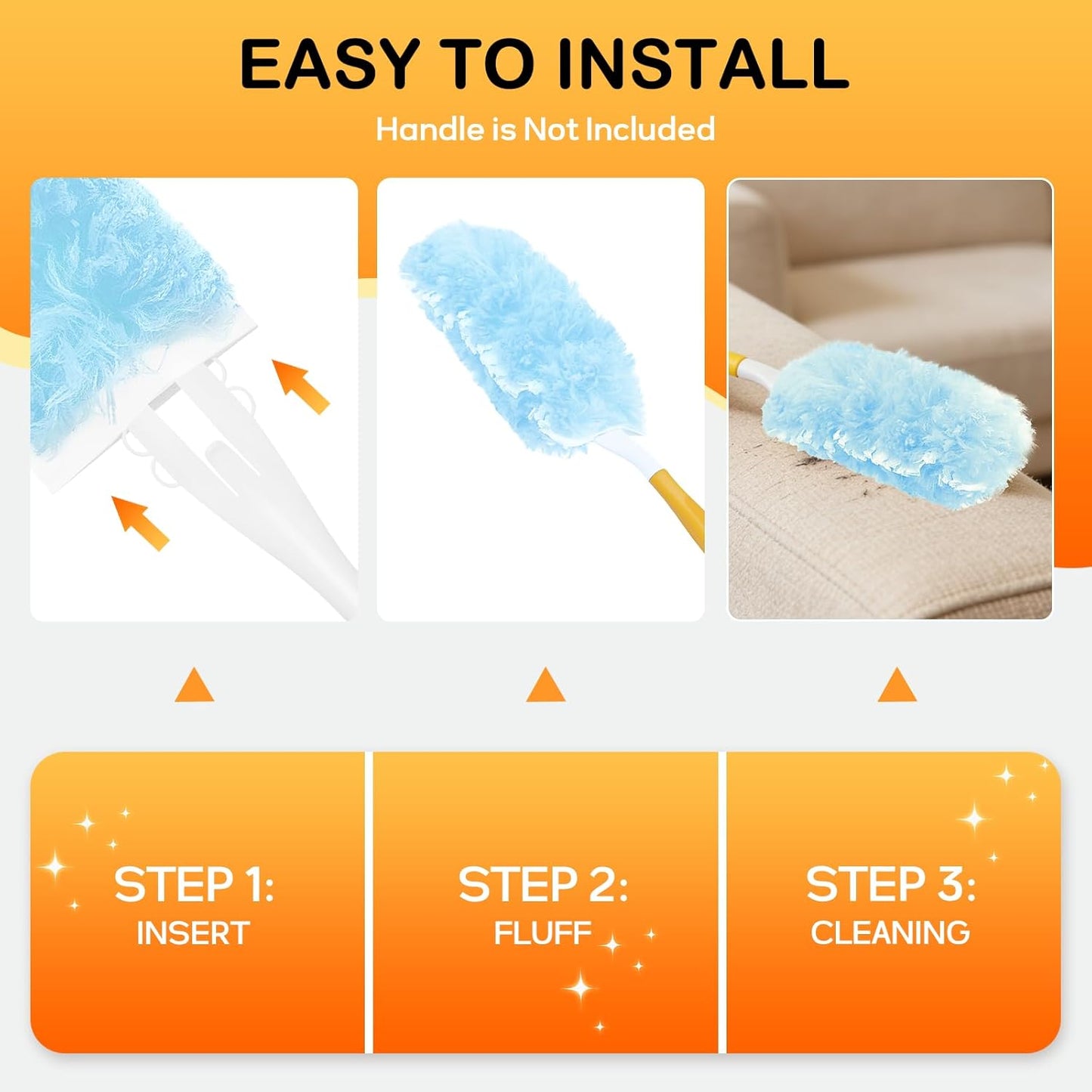 SetSail 25 Count Duster Refills Compatible with Swiffer Dusters for Cleaning Disposable Duster Refill Multi Surface 360° Duster Cleaner Kit for Ceiling Fan, Blind, Furniture