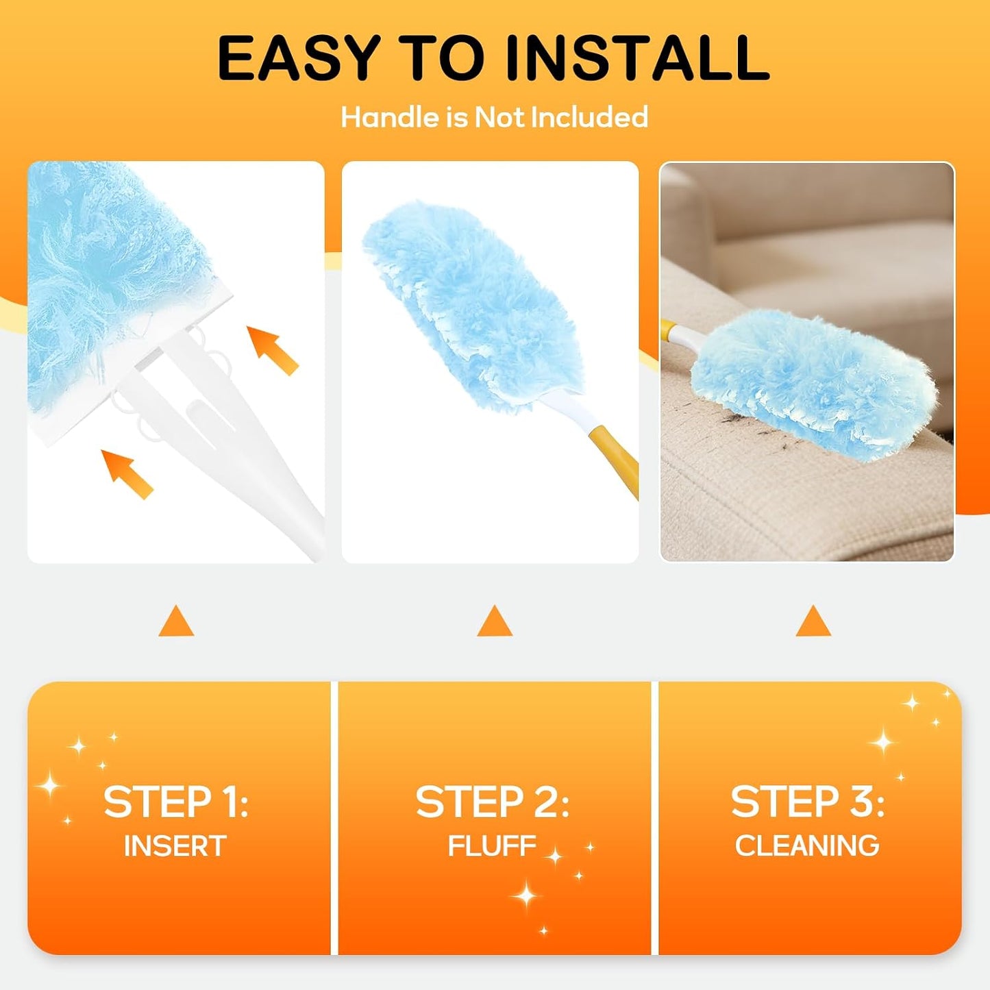 SetSail 25 Count Duster Refills Compatible with Swiffer Dusters for Cleaning Disposable Duster Refill Multi Surface 360° Duster Cleaner Kit for Ceiling Fan, Blind, Furniture